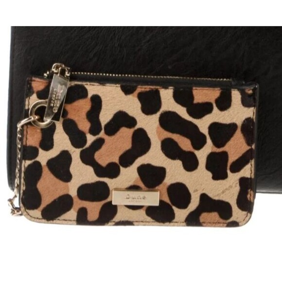 DUNE LONDON ANIMAL PRINT BLACK/RED LEATHER PONY HAIR TRIM FLAT HANDLE LARGE BAG - Picture 12 of 14